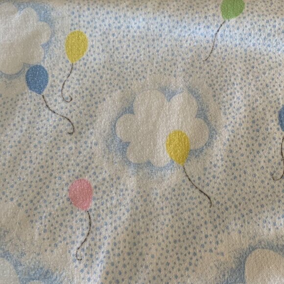 VTG Toddle Time Receiving Blanket Bears Hot Air Balloons Rainbow Cotton 26" x40" - Picture 3 of 5